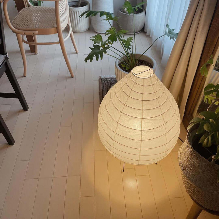 Rice Paper Lantern Floor Lamp Teardrop Shade 43.3 in 8