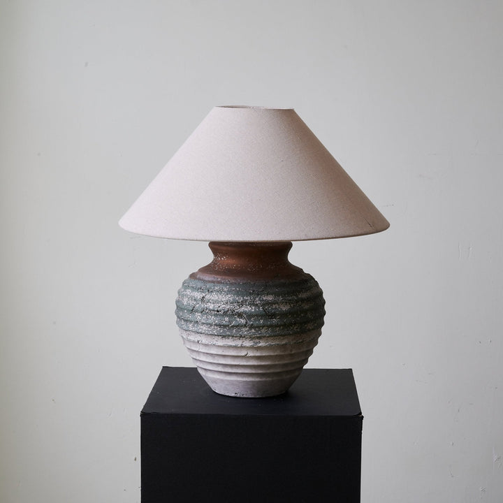 Ridged Clay Table Lamp Terracotta to Charcoal Ombre 17.7 in 4