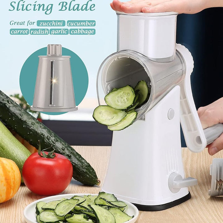 Rotary Cheese Grater 5 Blades with Hand Crank Set of 3 1