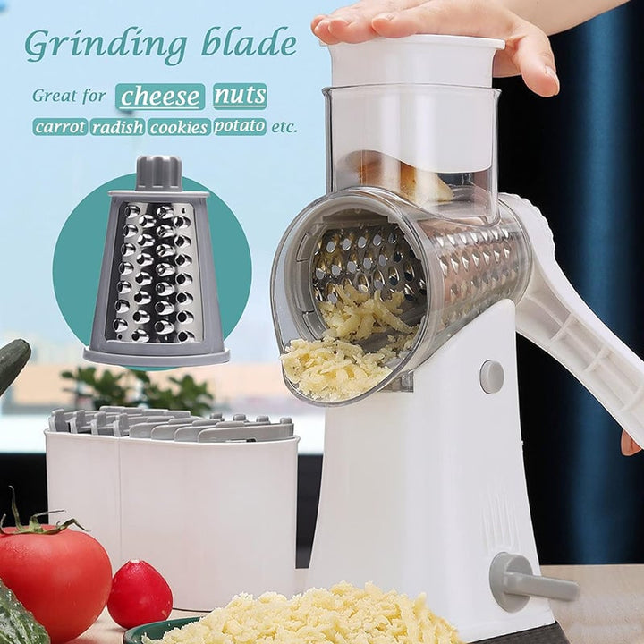 Rotary Cheese Grater 5 Blades with Hand Crank Set of 3 2