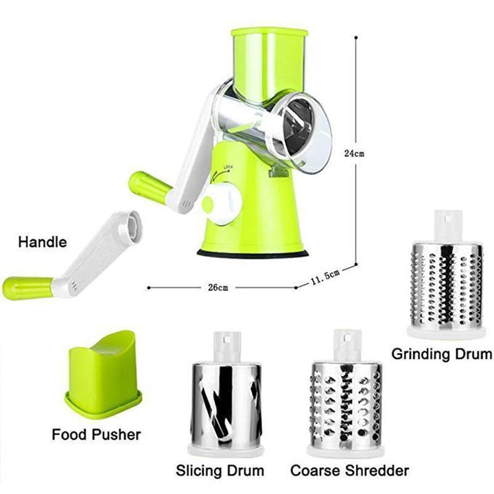 Rotary Cheese Grater with 3 Stainless Steel Drums 1