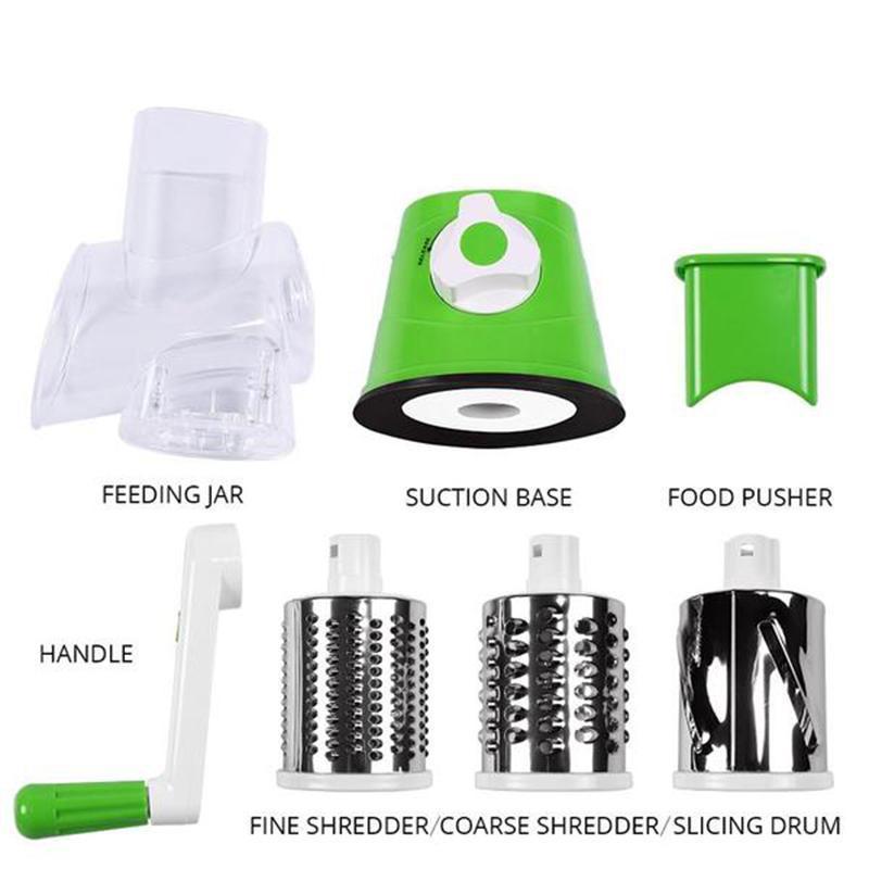 Rotary Cheese Grater with 3 Stainless Steel Drums 3
