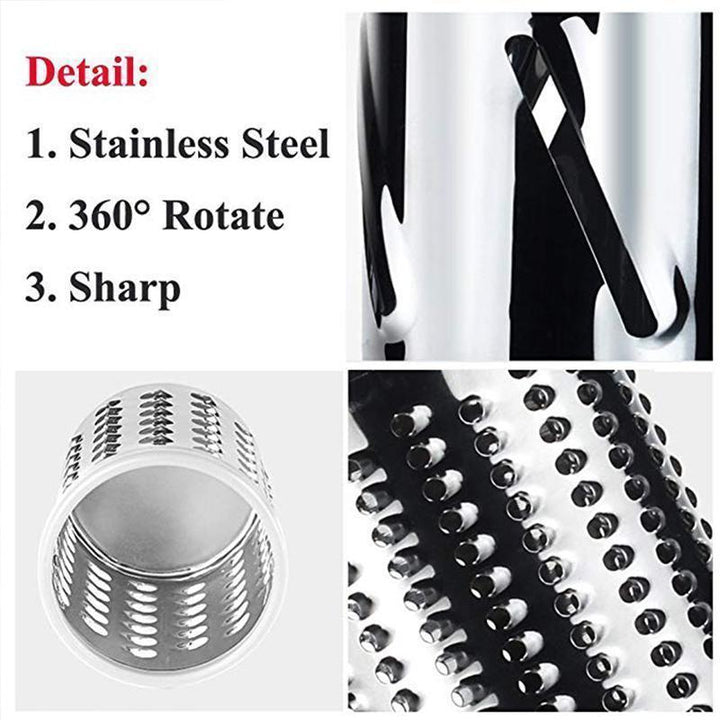 Rotary Cheese Grater with 3 Stainless Steel Drums 8