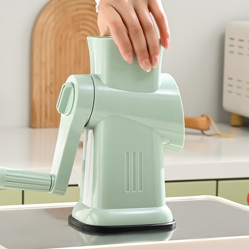 Rotary Vegetable Slicer with Interchangeable Blades Green 1