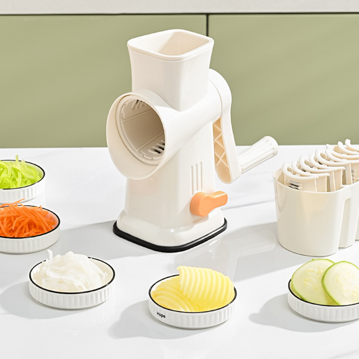 Rotary Vegetable Slicer with Interchangeable Blades White 1