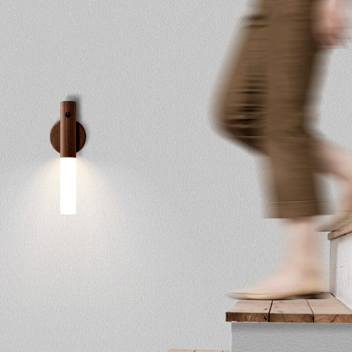 Rotatable LED Wall Lamp Wood Magnetic Rechargeable 1