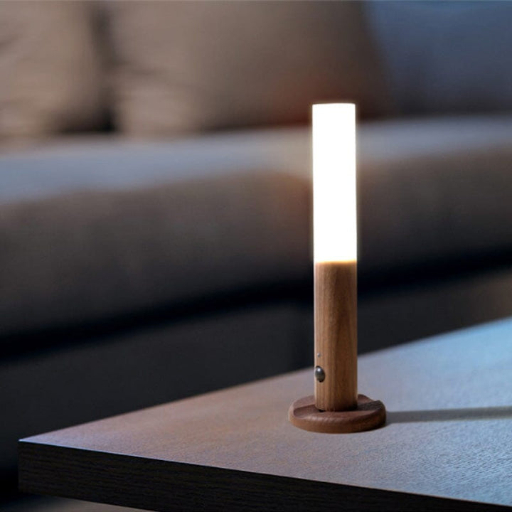 Rotatable LED Wall Lamp Wood Magnetic Rechargeable 2