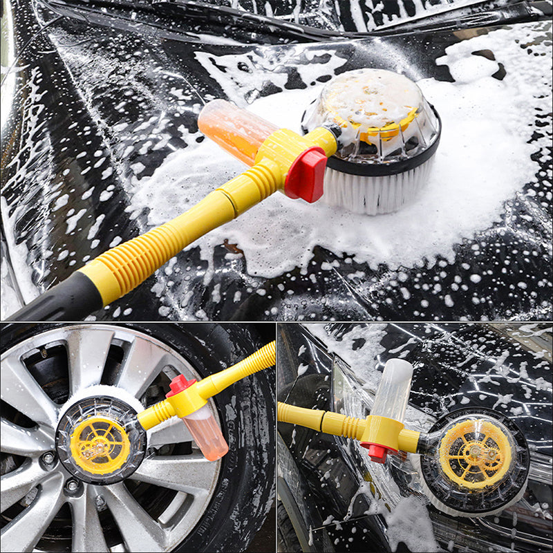 Rotating Car Wash Brush with Extension Pole 47 Inch Hose Powered 1