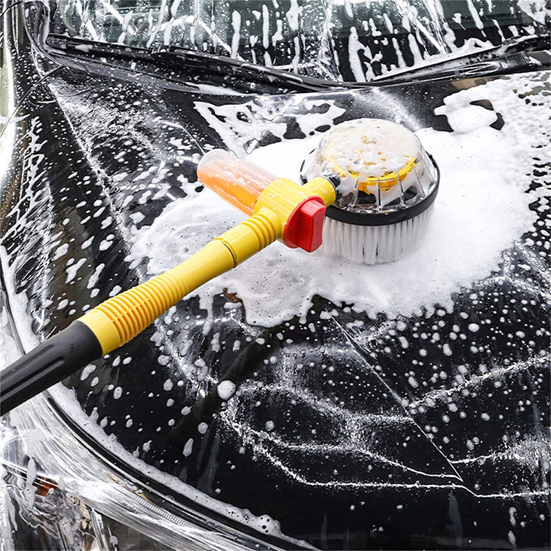 Rotating Car Wash Brush with Extension Pole 47 Inch Hose Powered 2