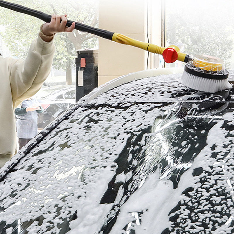 Rotating Car Wash Brush with Extension Pole 47 Inch Hose Powered 3