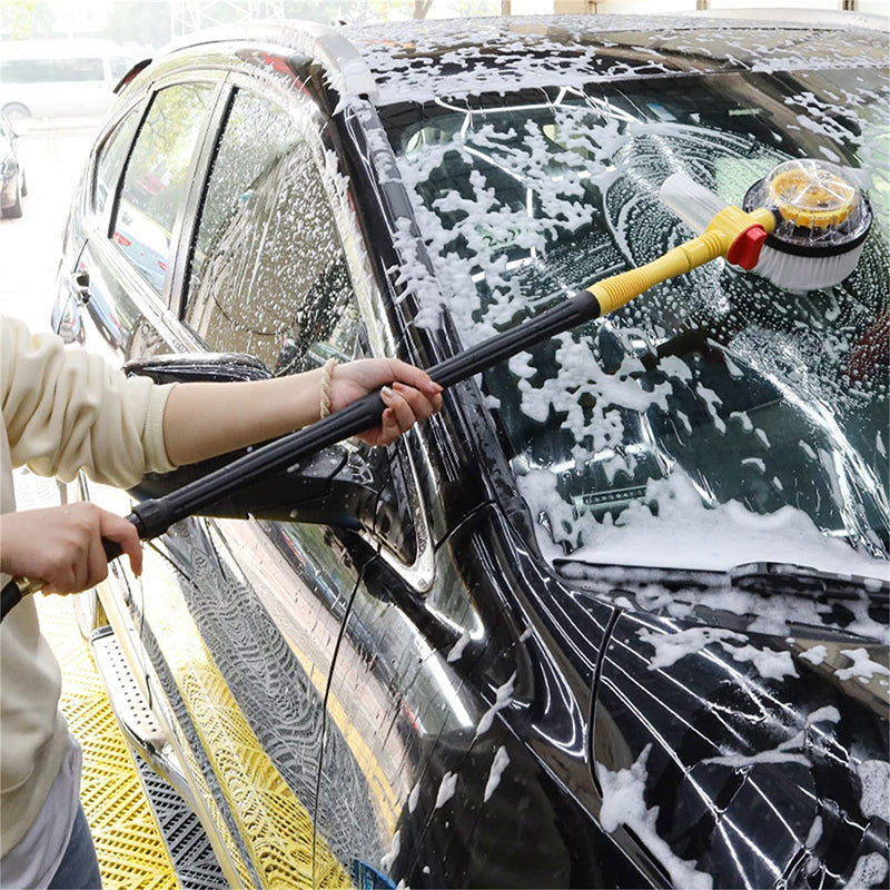 Rotating Car Wash Brush with Extension Pole 47 Inch Hose Powered 4