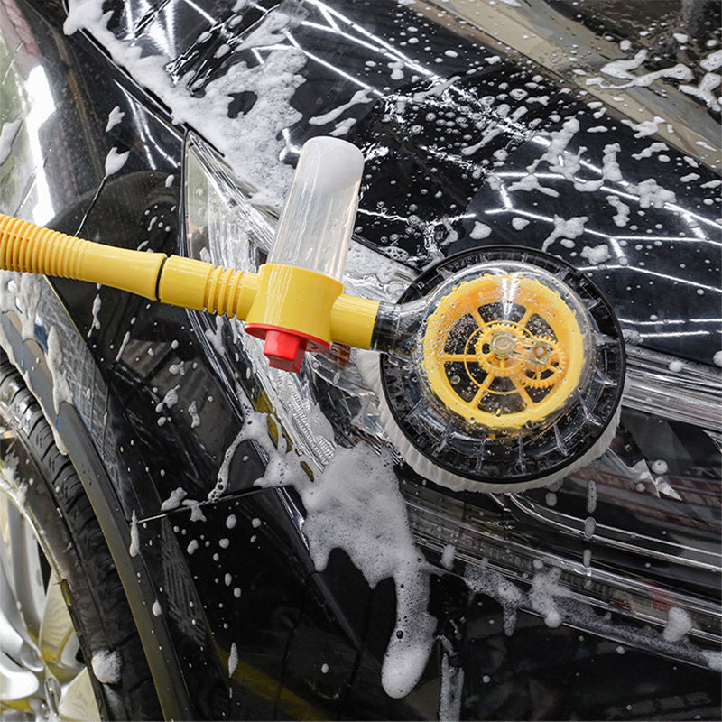 Rotating Car Wash Brush with Extension Pole 47 Inch Hose Powered 6