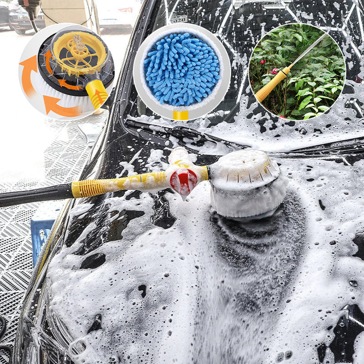 Rotating Car Wash Brush with Extension Pole 47 Inch Hose Powered 7