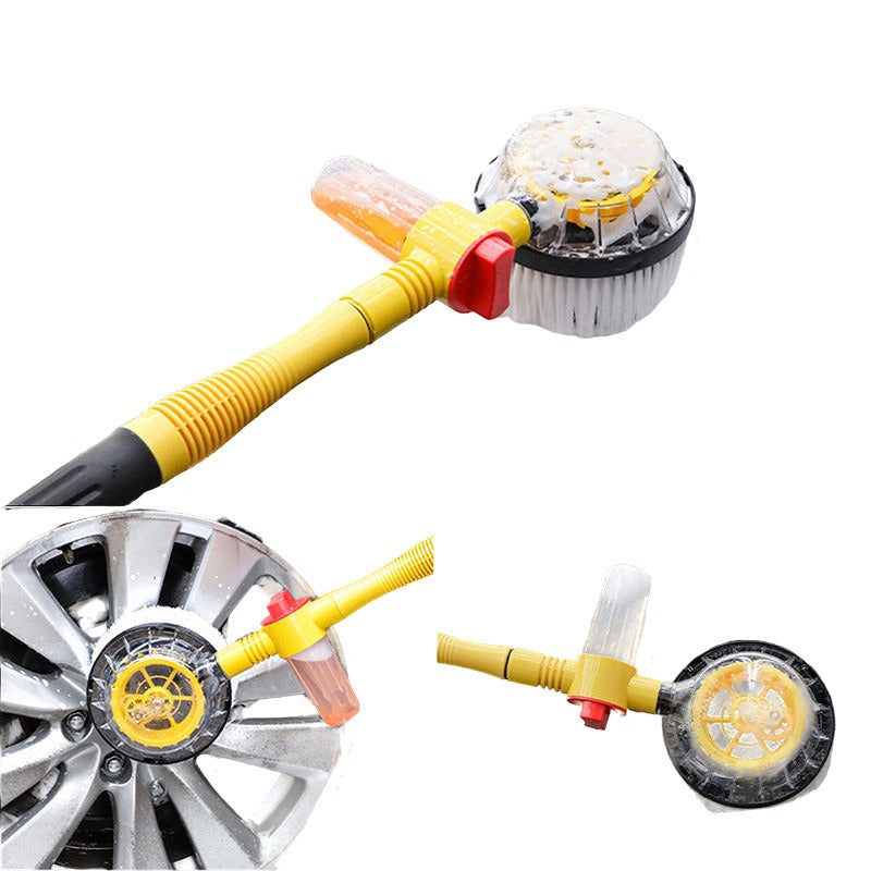 Rotating Car Wash Brush with Extension Pole 47 Inch Hose Powered on white