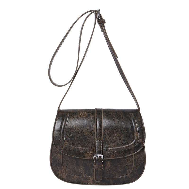 Saddle Crossbody Bag Faux Leather 41.7 Inch Strap 1