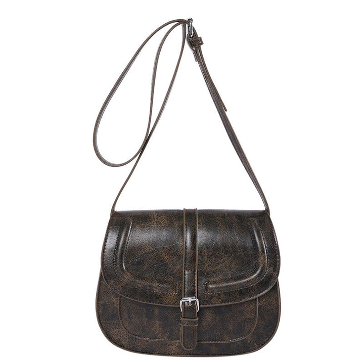 Saddle Crossbody Bag Faux Leather 41.7 Inch Strap 1