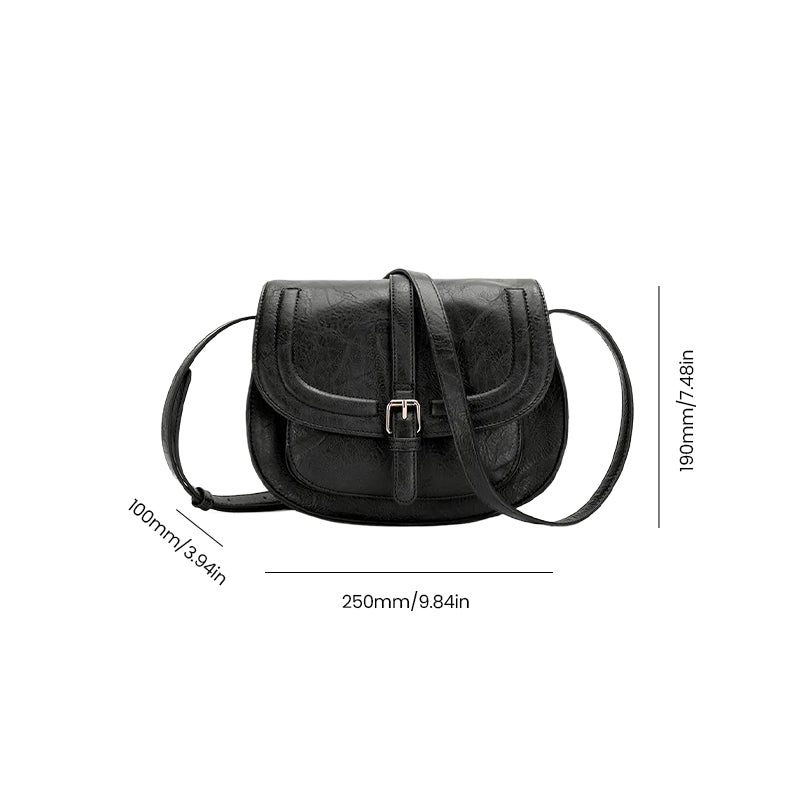 Saddle Crossbody Bag Faux Leather 41.7 Inch Strap 2