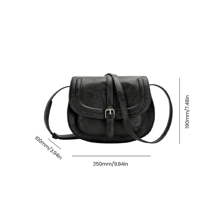 Saddle Crossbody Bag Faux Leather 41.7 Inch Strap 2