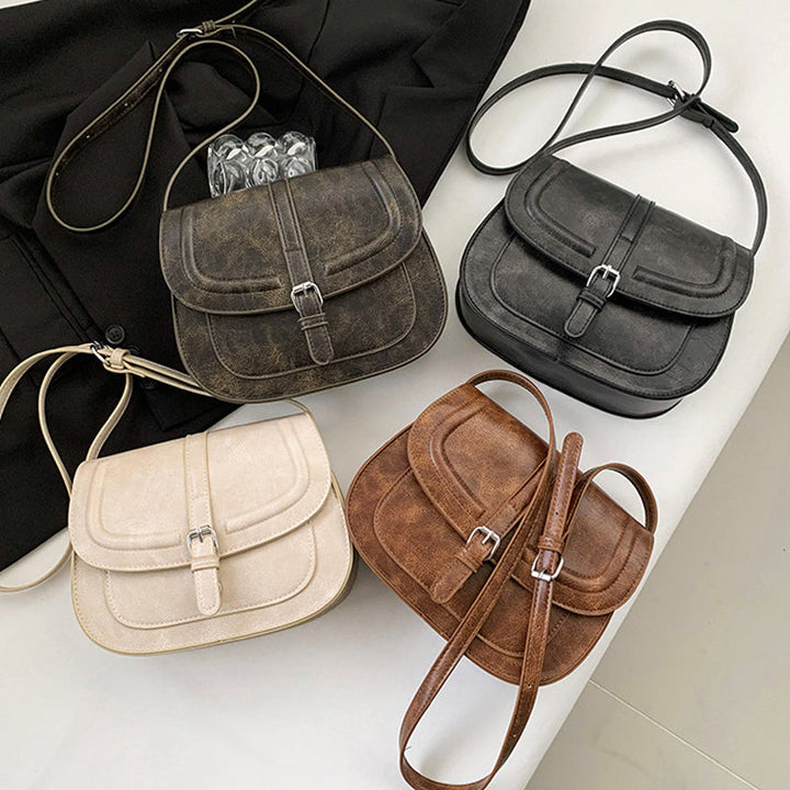Saddle Crossbody Bag Faux Leather 41.7 Inch Strap 3