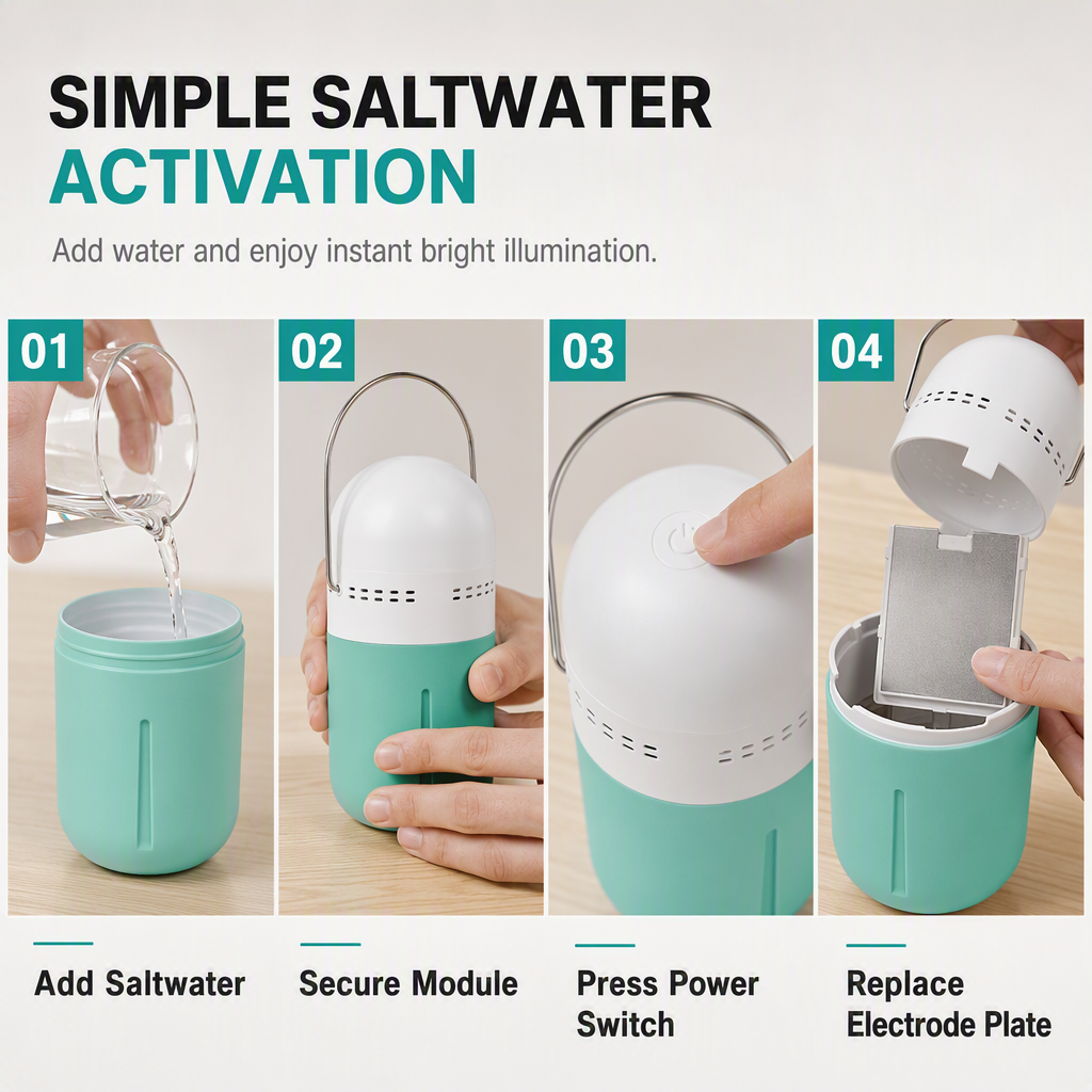 Saltwater Powered LED Camping Lantern 100 Lumens 2