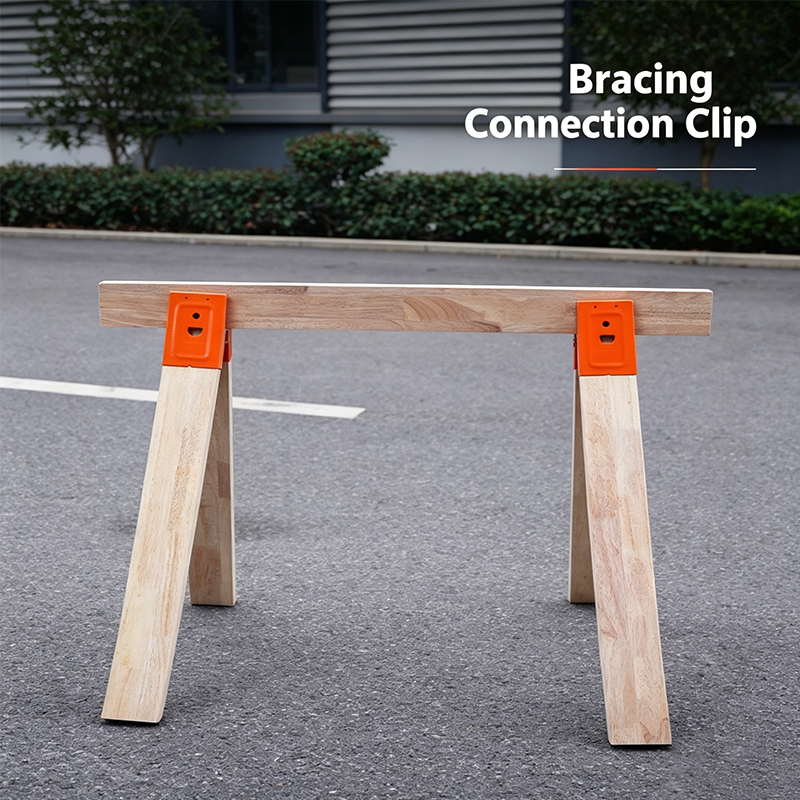Sawhorse Brackets Steel Orange Pair 2