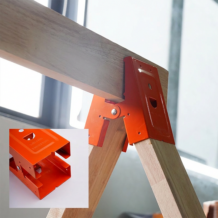 Sawhorse Brackets Steel Orange Pair 3