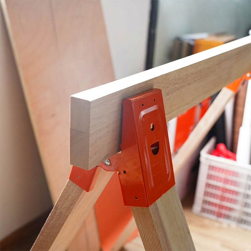 Sawhorse Brackets Steel Orange Pair 4
