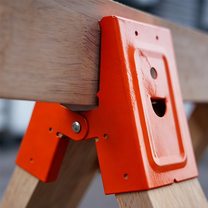 Sawhorse Brackets Steel Orange Pair 6