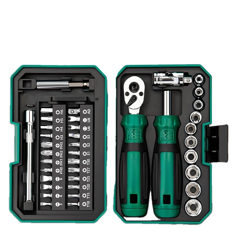 Screwdriver and Socket Set 40 Piece with Case on white