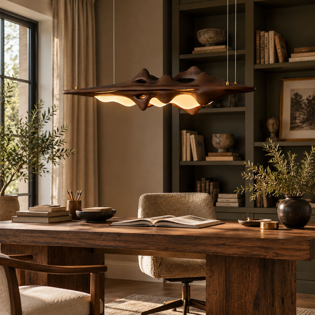Sculpted Wave Linear Pendant Light 47.2 in Set of 3 1