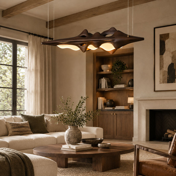 Sculpted Wave Linear Pendant Light 47.2 in Set of 3 2