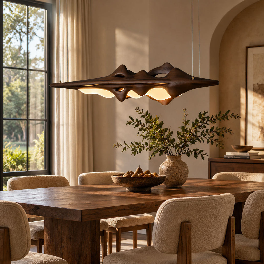 Sculpted Wave Linear Pendant Light 47.2 in Set of 3 3