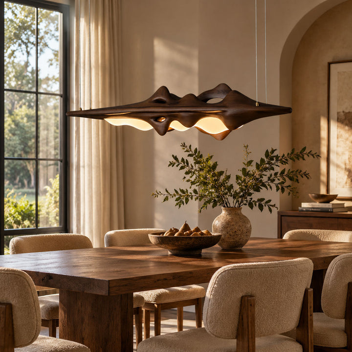 Sculpted Wave Linear Pendant Light 47.2 in Set of 3 3