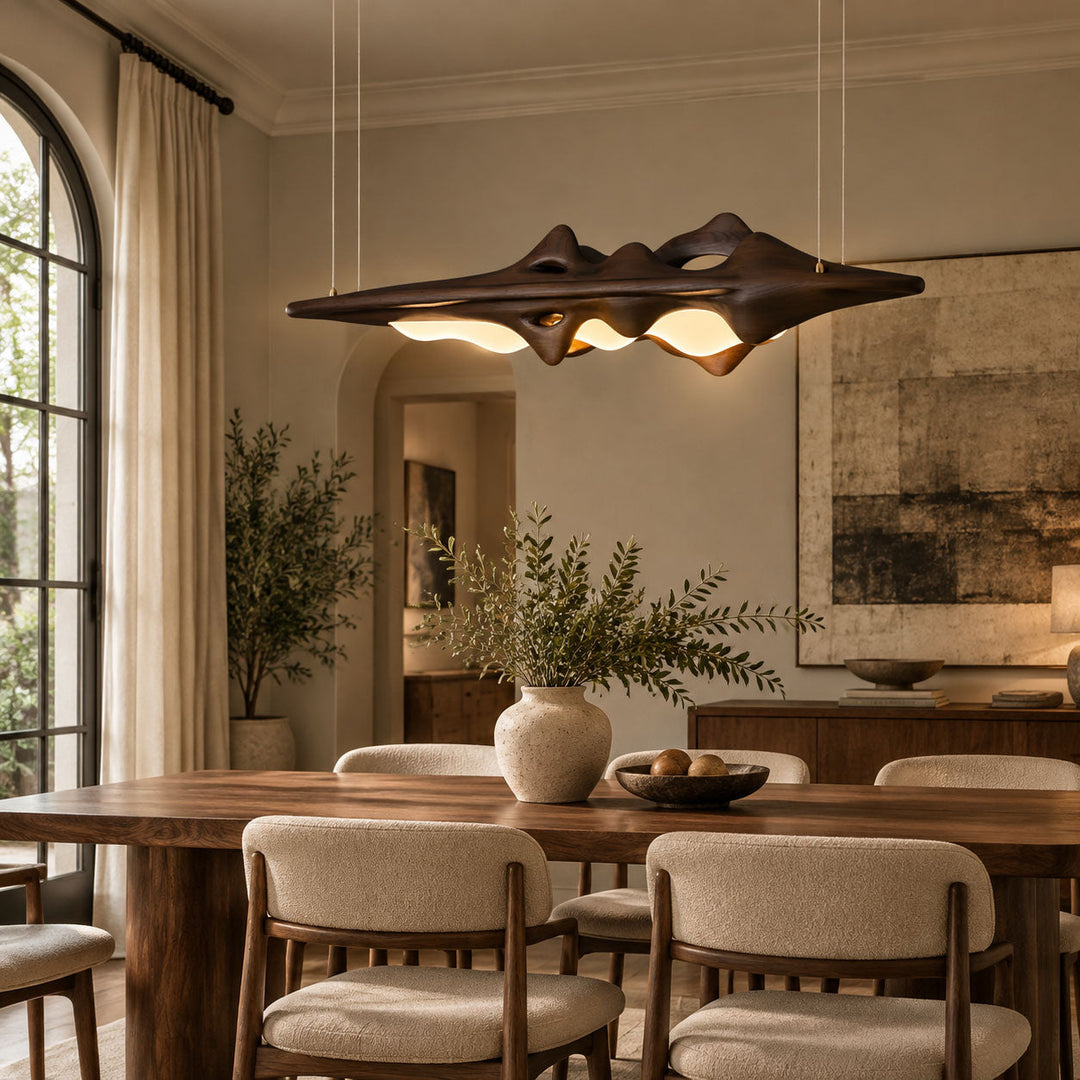 Sculpted Wave Linear Pendant Light 47.2 in Set of 3 5