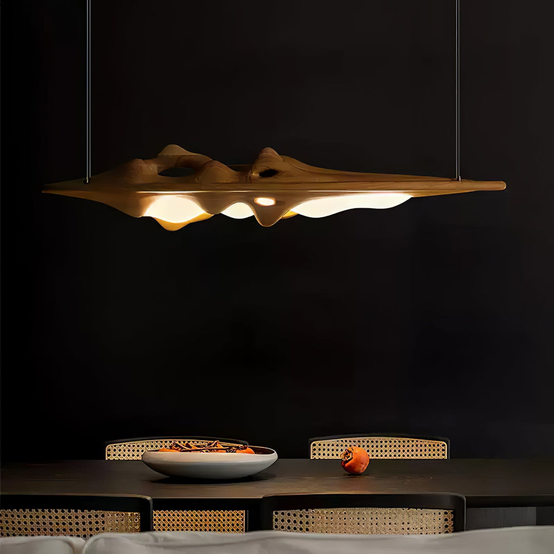 Sculpted Wave Linear Pendant Light 47.2 in Set of 3 6