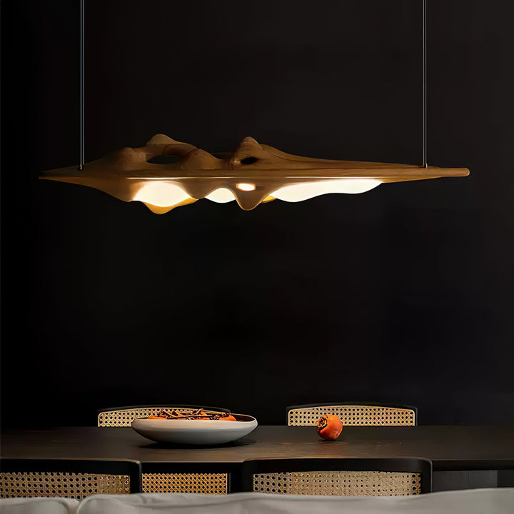 Sculpted Wave Linear Pendant Light 47.2 in Set of 3 6