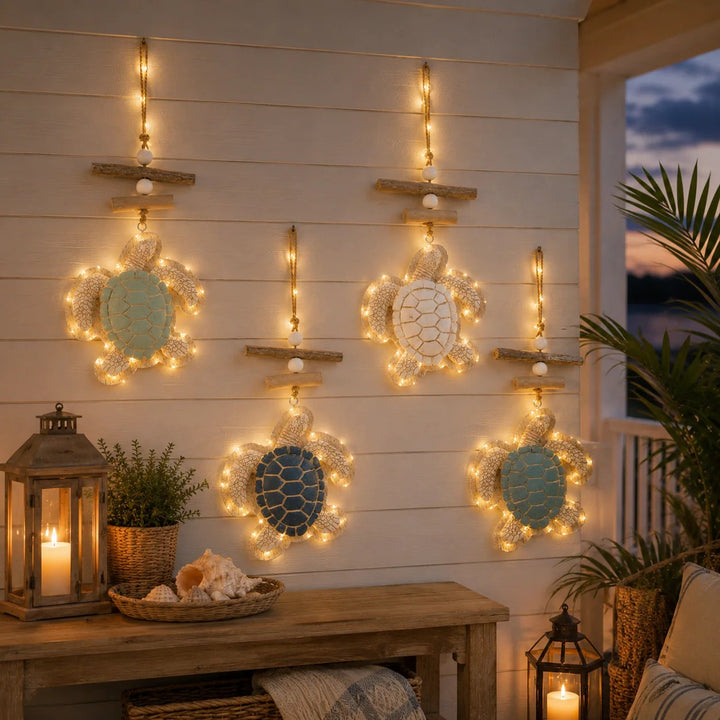 Sea Turtle Wall Decor with LED Lights and Remote 12