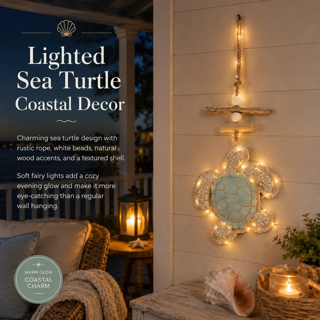 Sea Turtle Wall Decor with LED Lights and Remote 3