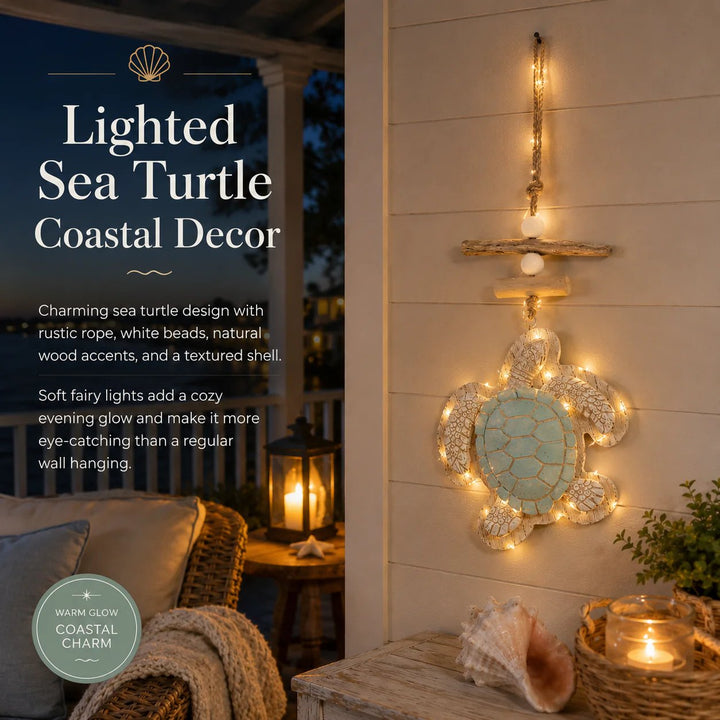 Sea Turtle Wall Decor with LED Lights and Remote 3