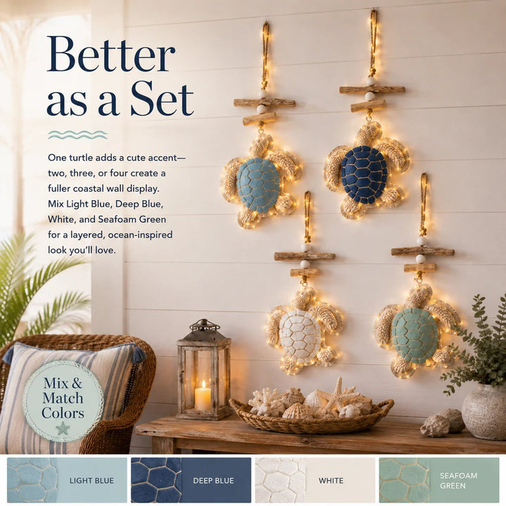 Sea Turtle Wall Decor with LED Lights and Remote 6