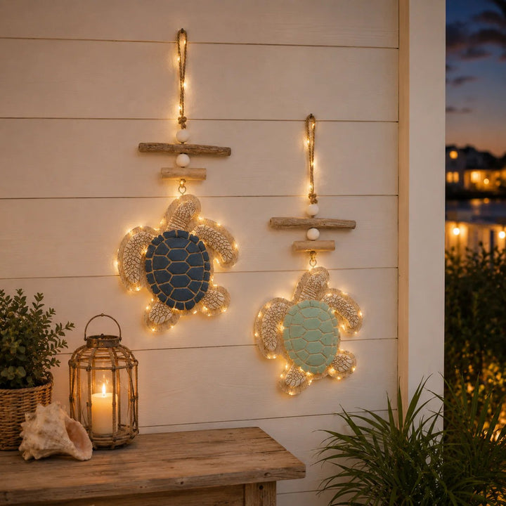 Sea Turtle Wall Decor with LED Lights and Remote 8