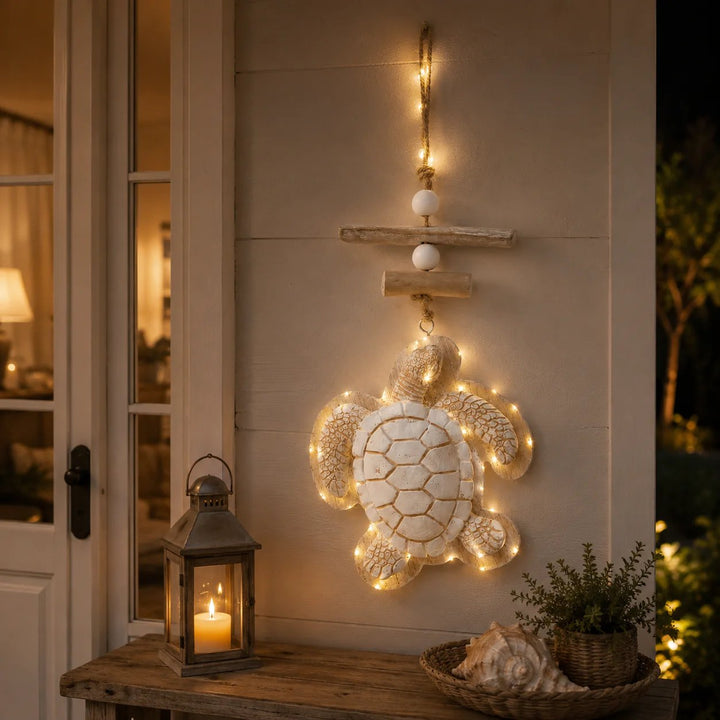 Sea Turtle Wall Decor with LED Lights and Remote White 1