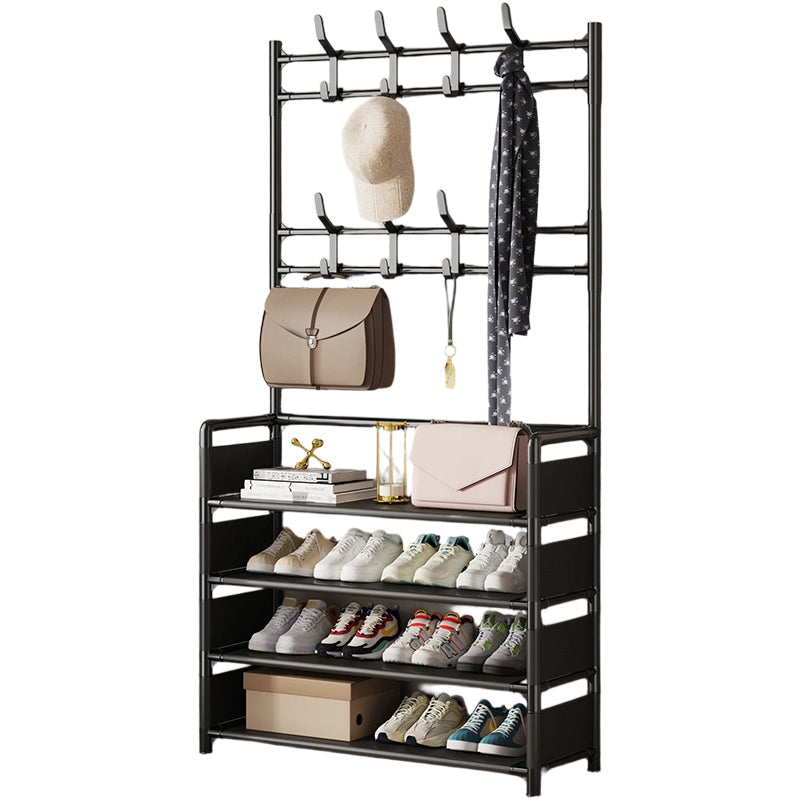 Shoe and Coat Rack with Hooks 4 or 5 Tier Black 4 Tier 2