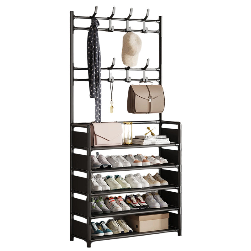 Shoe and Coat Rack with Hooks 4 or 5 Tier Black 5 Tier 2