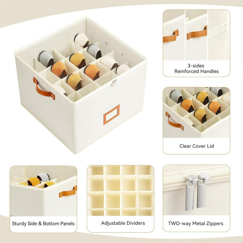 Shoe Storage Box Foldable 14.2 x 14.2 x 11.8 Inch with Clear Lid 1