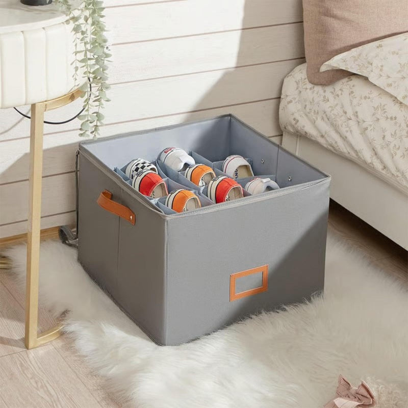 Shoe Storage Box Foldable 14.2 x 14.2 x 11.8 Inch with Clear Lid 5