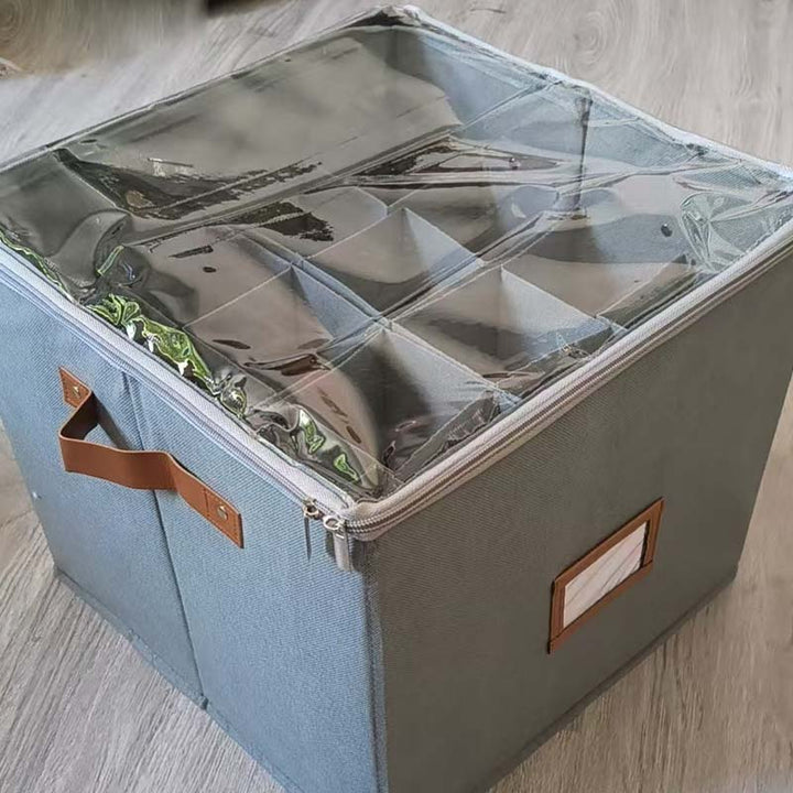 Shoe Storage Box Foldable 14.2 x 14.2 x 11.8 Inch with Clear Lid Gray 2