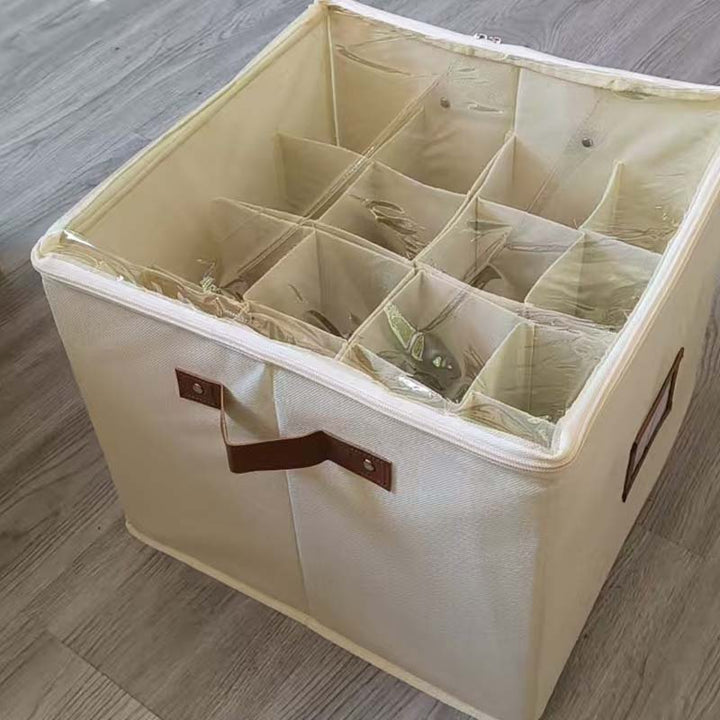 Shoe Storage Box Foldable 14.2 x 14.2 x 11.8 Inch with Clear Lid White 2