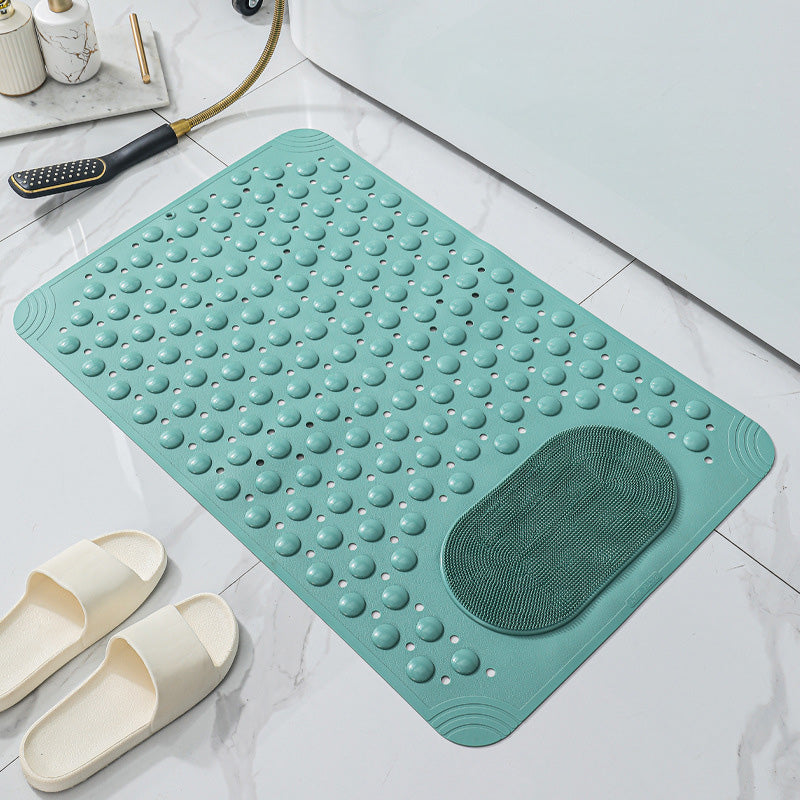 Shower Mat with Suction Cups and Drain Holes PVC Green 1