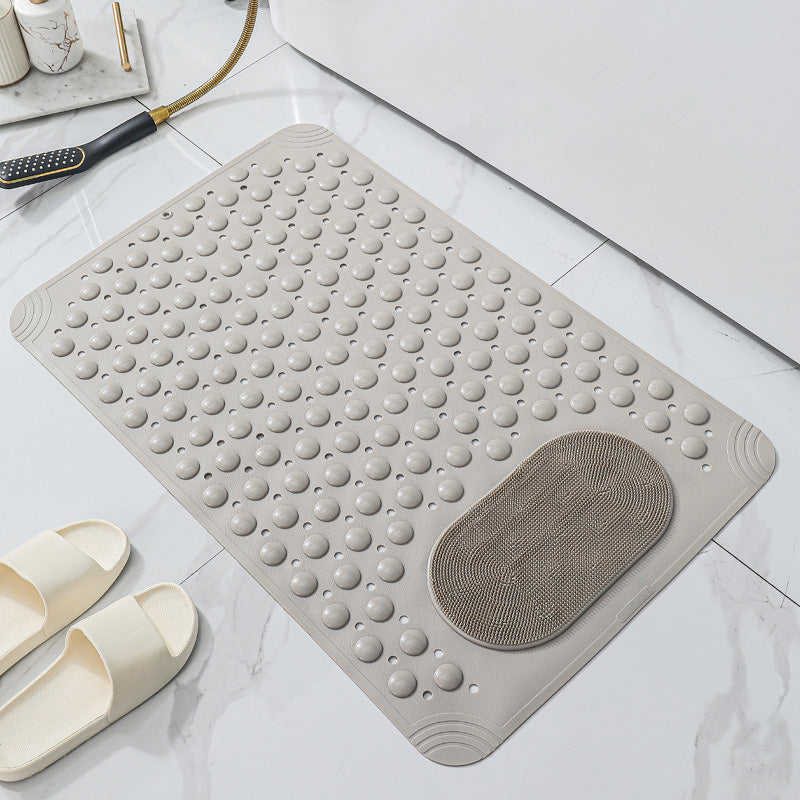 Shower Mat with Suction Cups and Drain Holes PVC Khaki 1